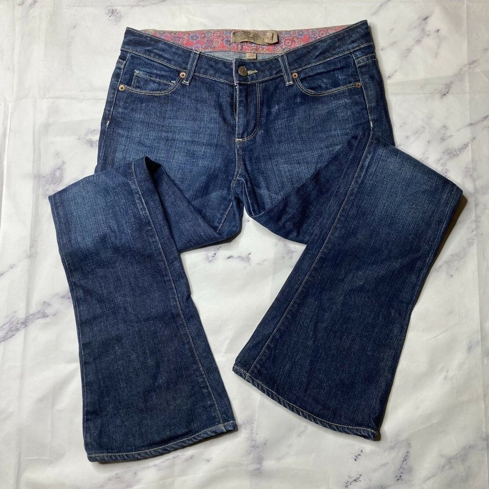 PAIGE Women's Lou Lou petite Dark Blue flare leg Jeans